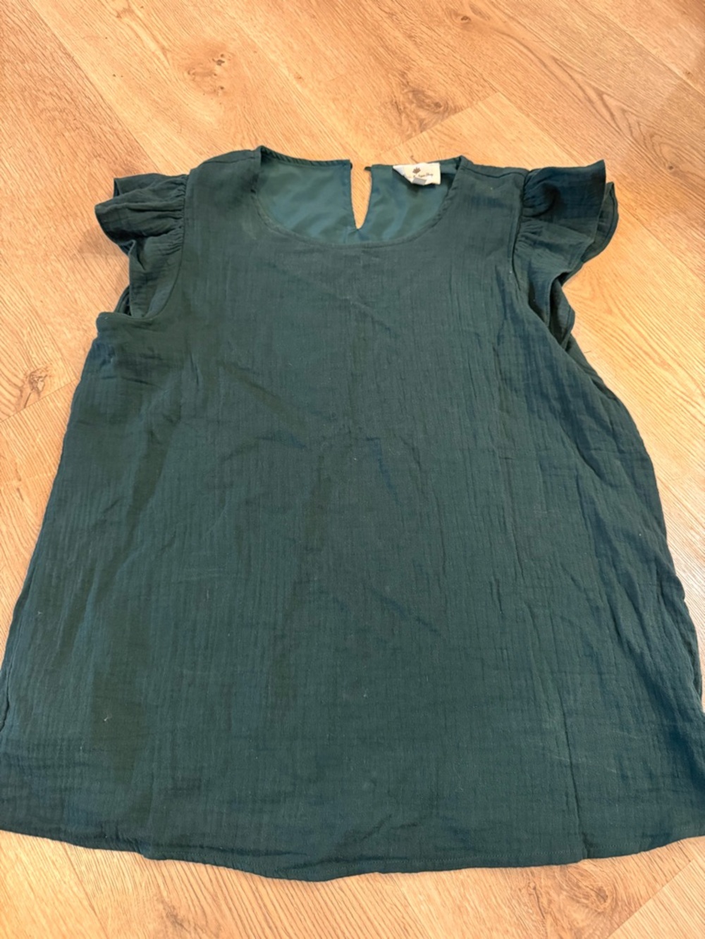 Women’s Emerald Green Ruffle Sleeve Blouse